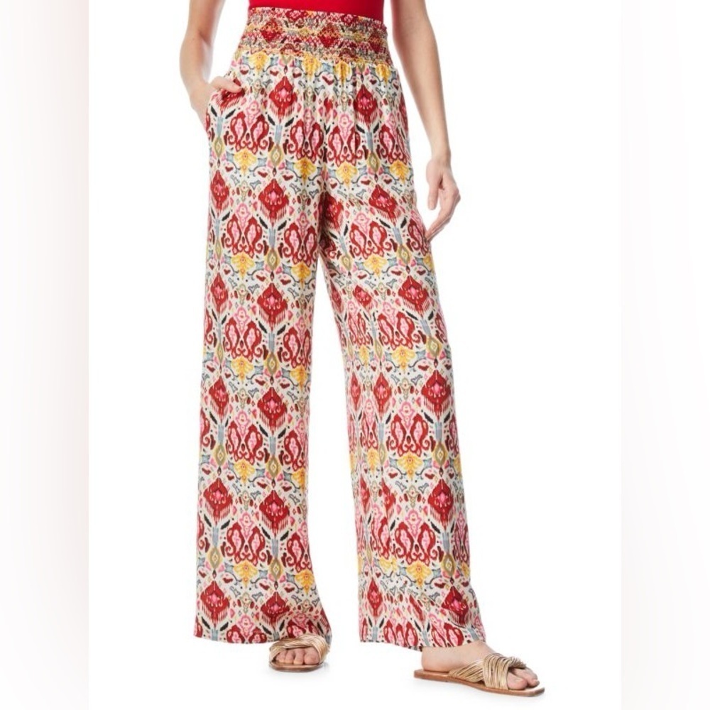 939 Alice + Olivia Women's Red Multi Russell Super High-rise Pants sz XS